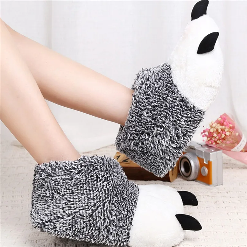 Милая обувь с мишками плюшевые хлопковые тапочки женская из хлопка zapatos de