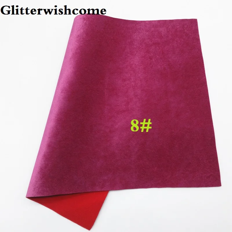 8 Glitterwishcome 21X29 см A4 размер винил для бантов искусственная кожа Бархат Кожа Fabirc искусственная кожа листы для бантов, GM118A - Цвет: 8