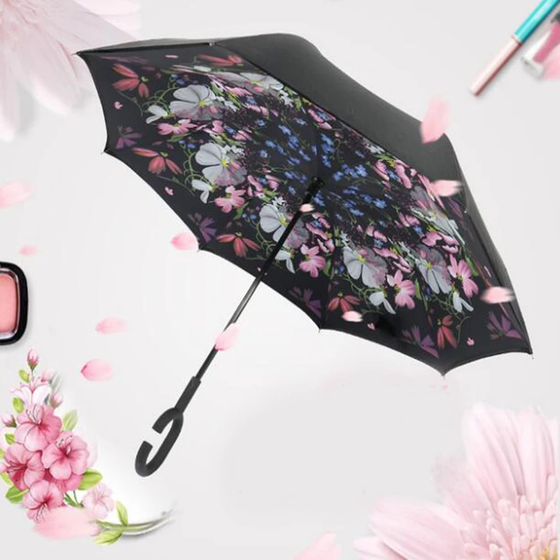 Ветрозащитный складной зонт для мужчин и женщин с ручкой от солнца дождя