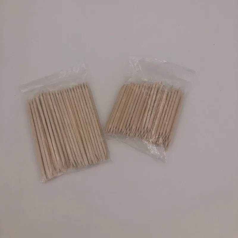 100 шт./компл. оранжевая двухсторонняя деревянная ручка для удаления кутикулы