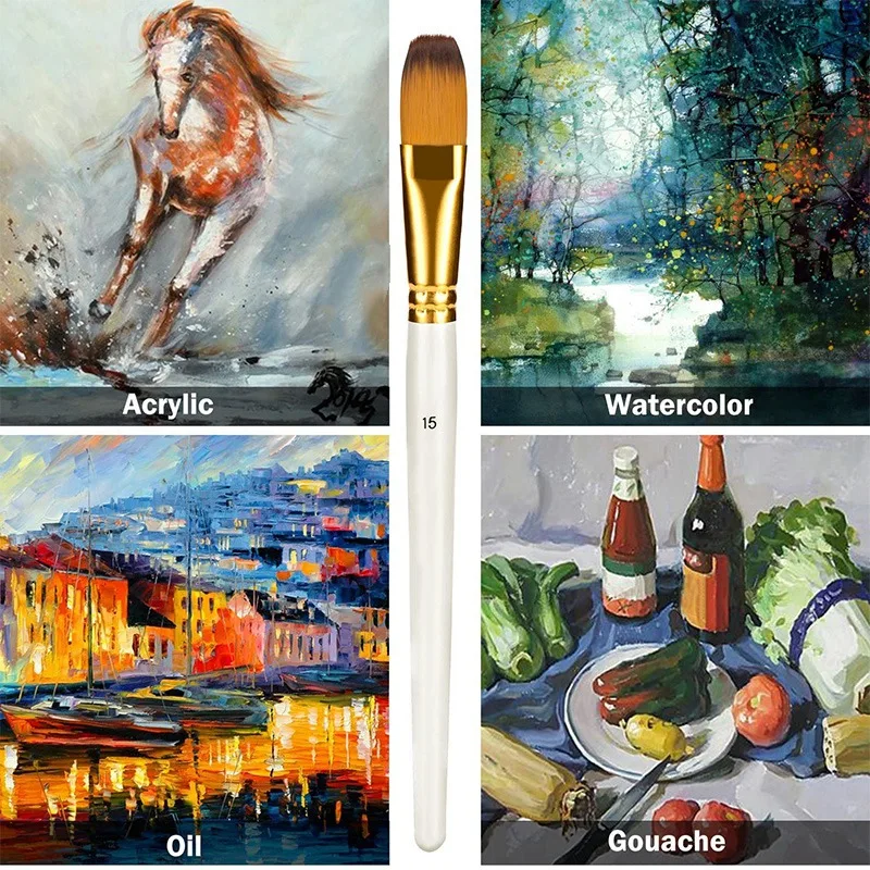 

Paint Brush Set with Palette Knife and Two Sponges for Acrylic, Oil, Watercolor and Gouache Painting