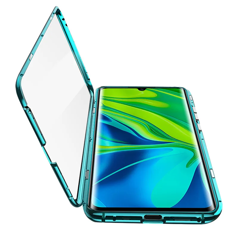 Двухсторонний стеклянный чехол для redmi note 10 pro 10s магнитный поглощающий флип-чехол