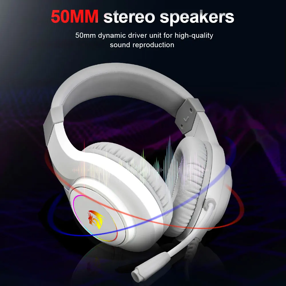 Игровые RGB наушники Redragon HYLAS H260 3 5 мм с объемным звуком компьютерная гарнитура