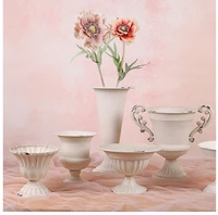 classic goblet flower vase white do old flower pot retro iron european table flower arrangement