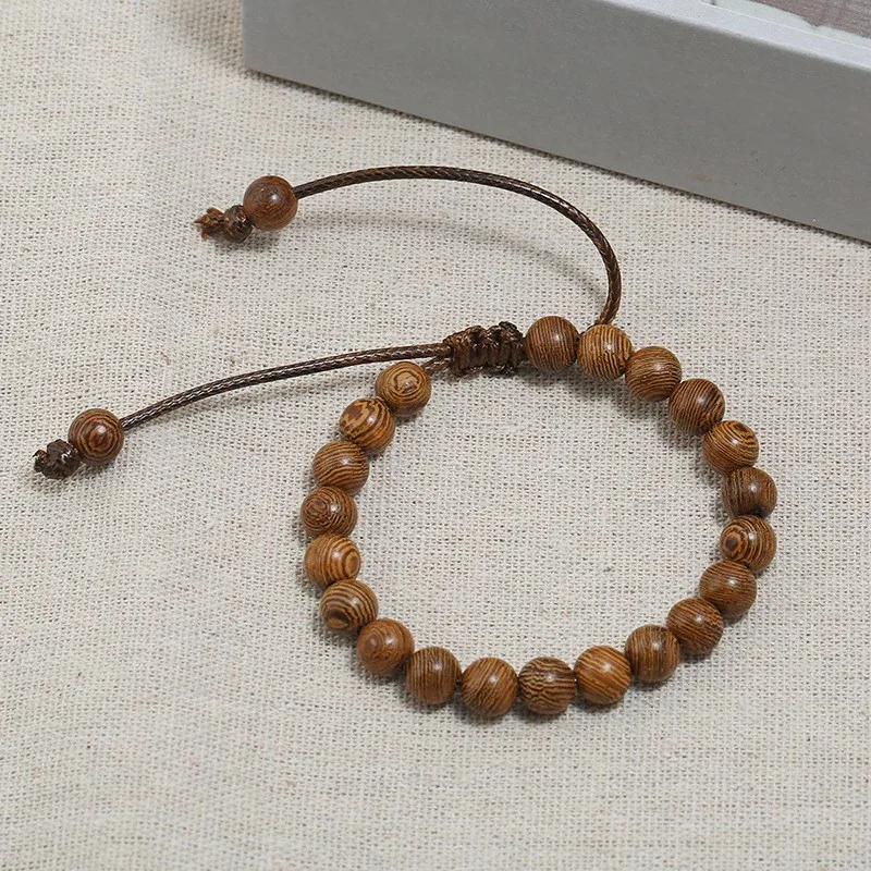 Новинка Подвеска из натурального дерева с бусинами Регулируемый веревочный