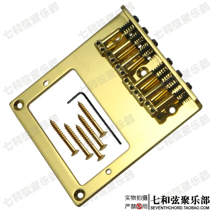 Золотистый L-образный седловой мост для электрогитары монтажное отверстие