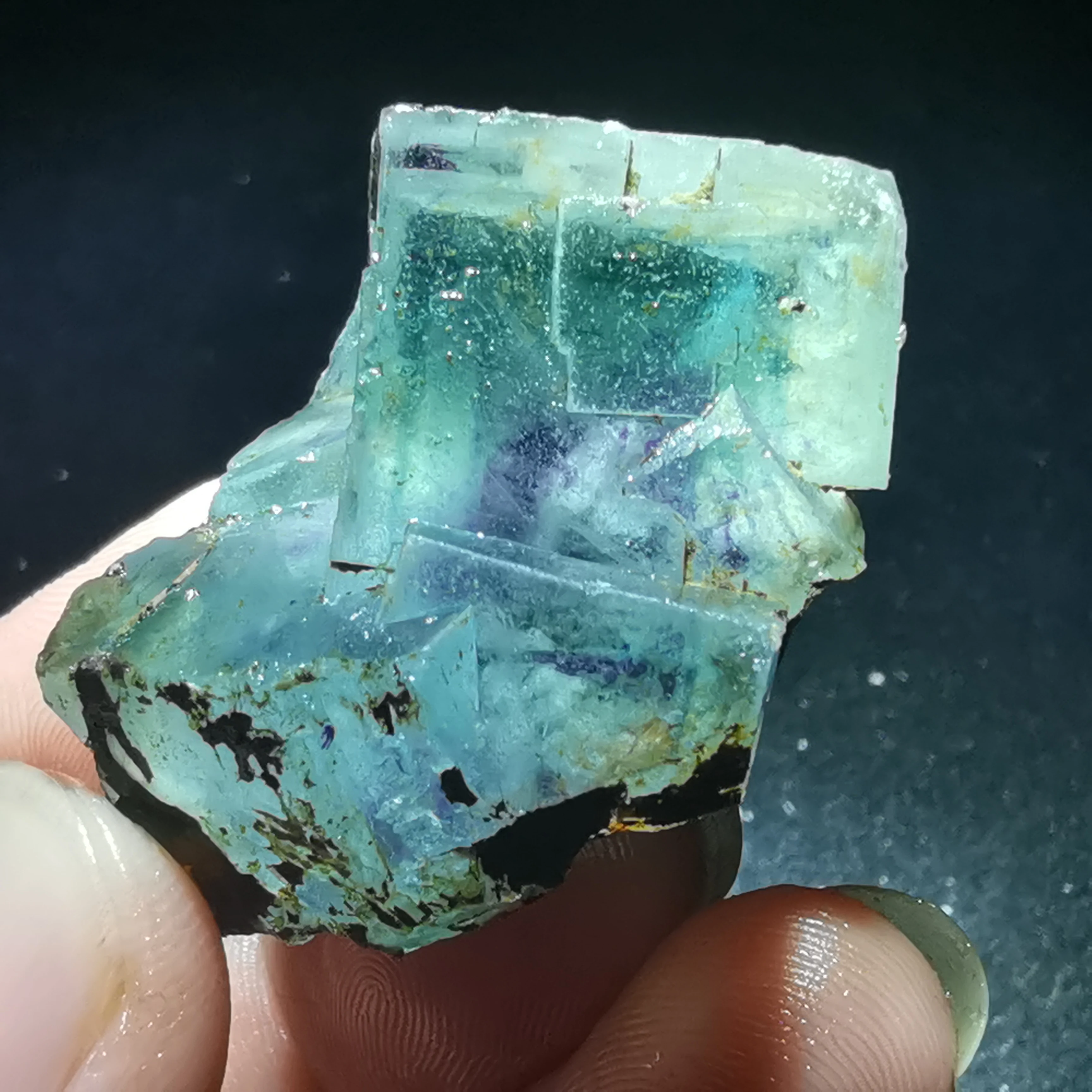 

26.7gNatural rare green purple heart Fluorite Crystal quartz mineral healing energy decorative stone specimen