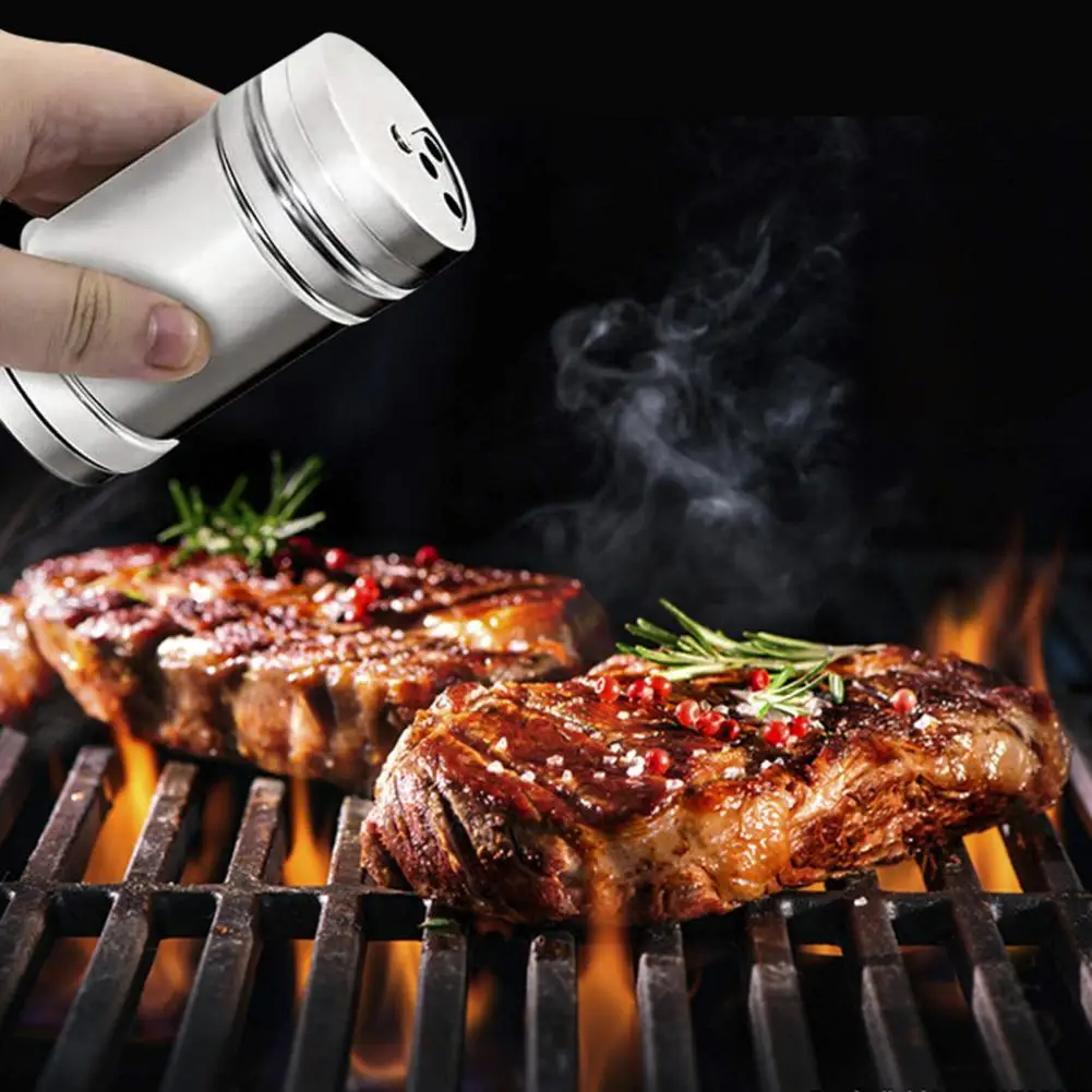 

Practical 2Pcs Excellent Spice Salt Pepper Organizer Container Portable Seasoning Cans Fine Workmanship for Household