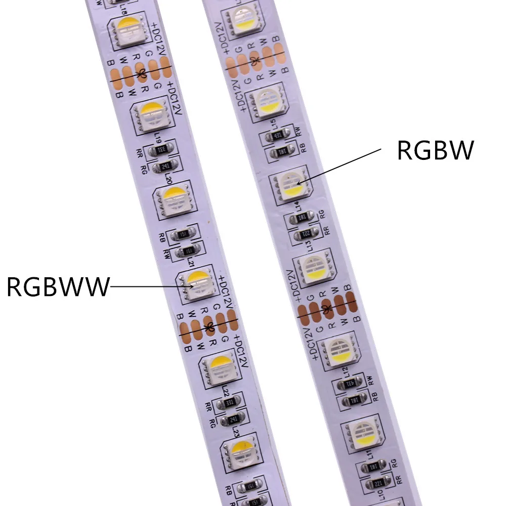 Водонепроницаемая IP20/65/67 Светодиодная лента RGBW/RGBWW SMD 5050 24 в 12 В светильник ная RGB +
