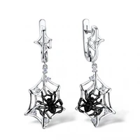 women earrings black widow spider web stereo earrings female personality charm earrings popular exquisite banquet jewelry