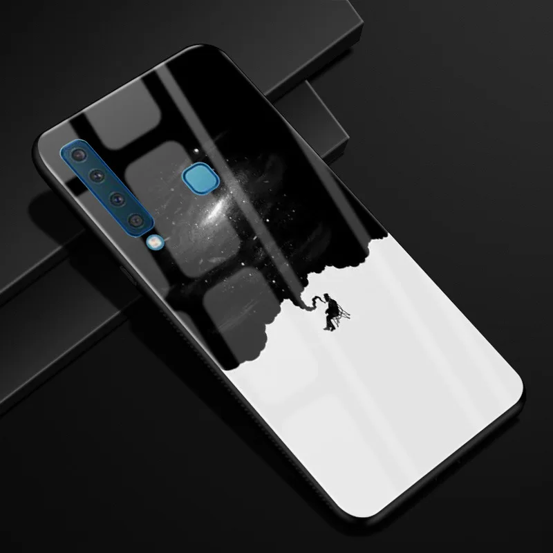 Для samsung A9 чехол A 9 PC Пластиковый стеклянный чехол для телефона черный TPU бампер чехол для samsung Galaxy A9 A920F A920 A9s - Цвет: 40
