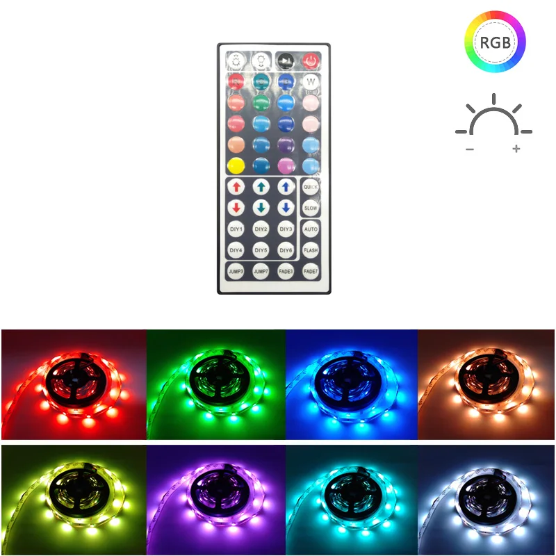 Светодиодная лента 5050 12 В постоянного тока 5 м 10 15 гибкая RGB с ИК пультом
