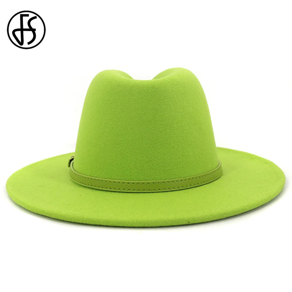 Женская/Мужская шерстяная шляпа FS винтажная широкая в стиле пэчворк с зеленым