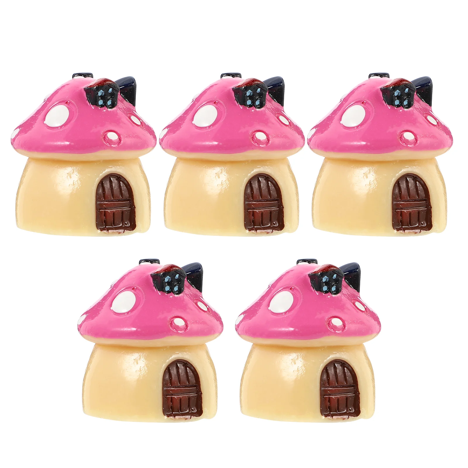 

5 Pcs Delicate Mushroom Miniatures Mushroom Houses Garden Mushroom Ornament