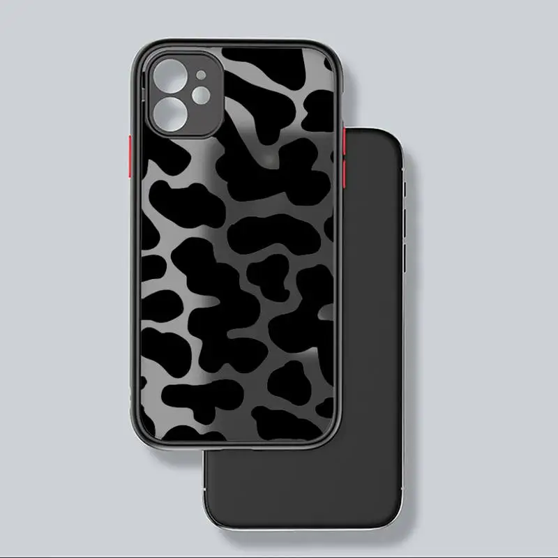 

cow Phone Case For iphone 12 11 8 7 plus mini x xs xr pro max matte transparent cover