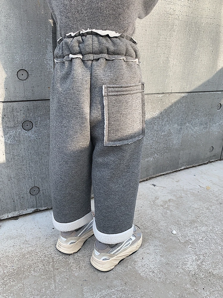 Утепленные штаны для девочек и мальчиков Зимние Детские флисовые прямые