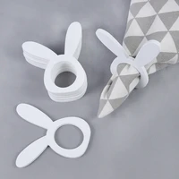 4pcs bunny napkin rings white wood wooden rabbit table decoration kitchen dinning bar accessories happy easter party supplies