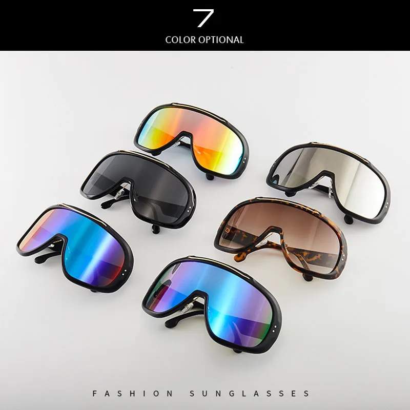 Шауна негабаритный чехол цельные очки солнцезащитные женская мода большая