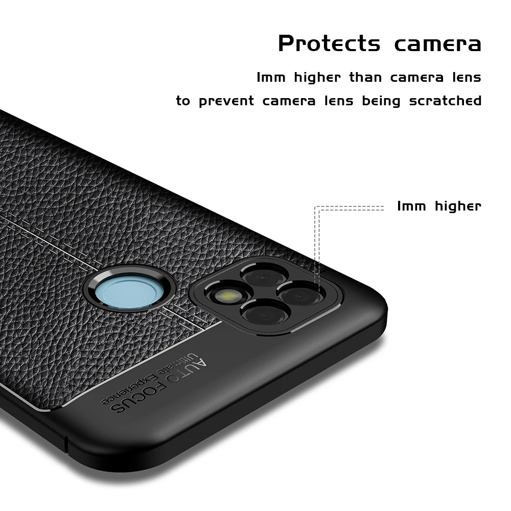 

UFlaxe Soft Shockproof Case for Realme C21 C25 C20 C17 C15 C12 C11 C3 Litchi Texture Ultra-thin Cover LZ