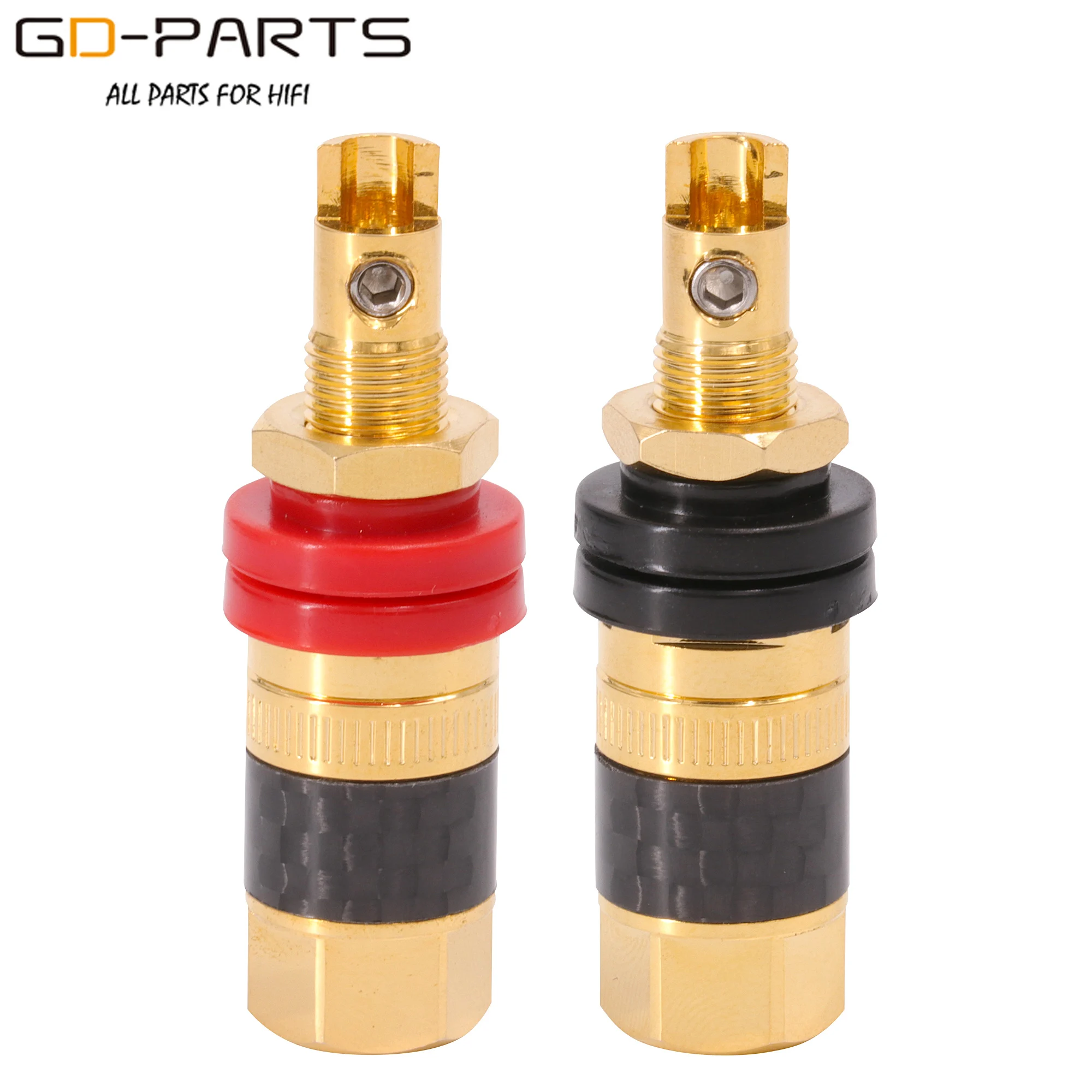 EIZZ 24K позолоченный латунный AMP спикер связующий столб углеродный женский разъем