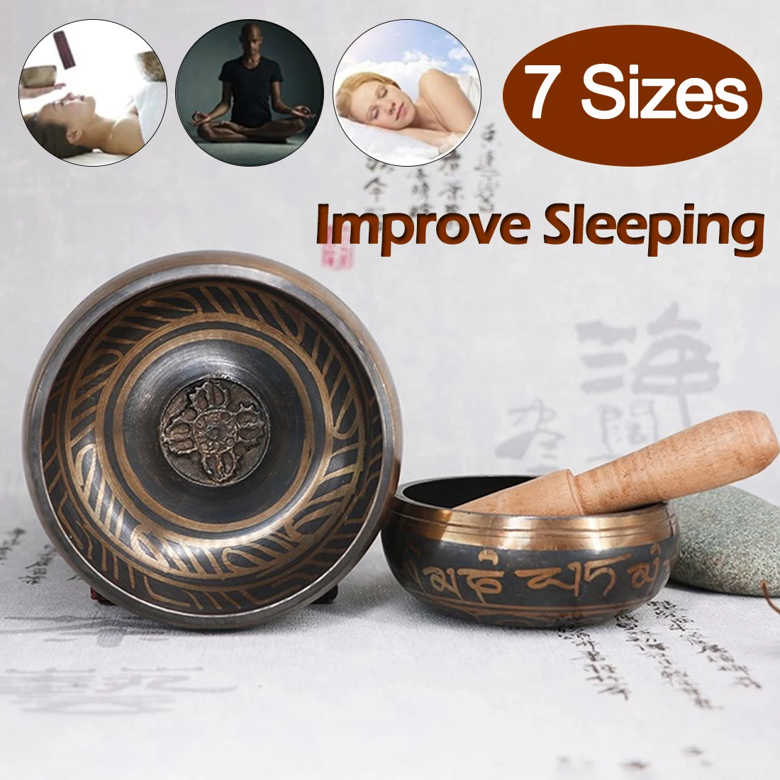 

Buddha Singing Bowl Chakra Nepal Tibetan Singing Bowl Fengshui Himalayan Buddhist Yoga Meditation Singing Bowl Handmade Bowl