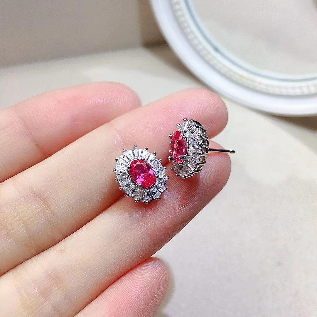 Серьги из серебра 925 пробы с натуральным топазом 4 Х6 мм | Украшения и аксессуары