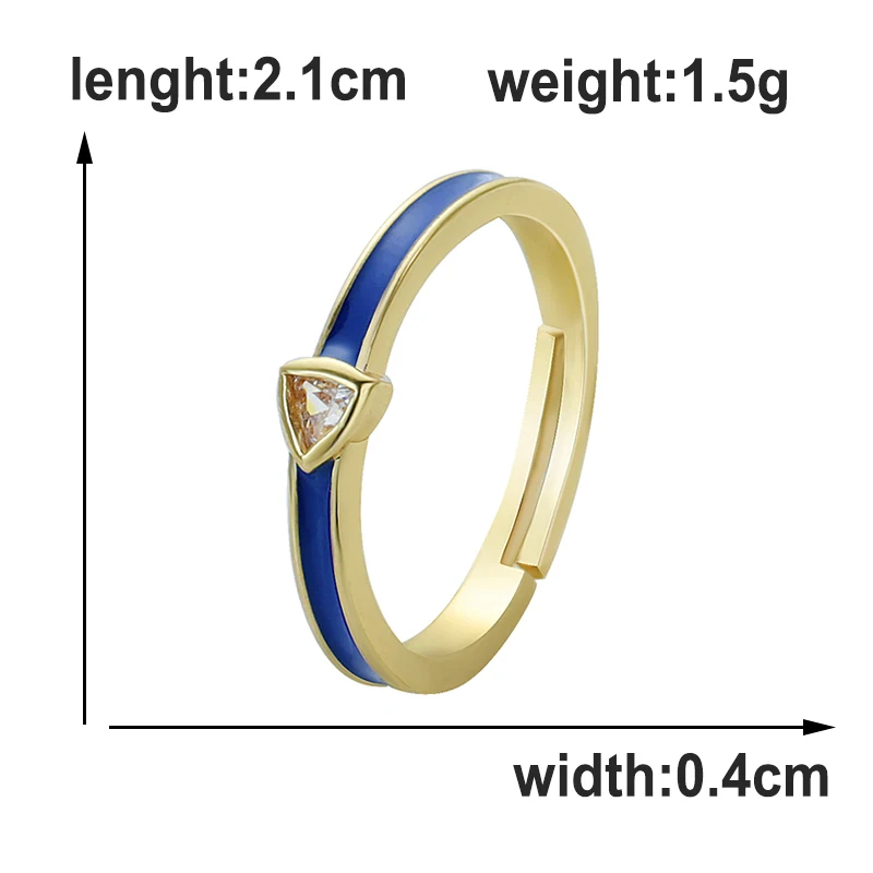 Женское регулируемое кольцо с эмалью разноцветное инкрустацией из циркония