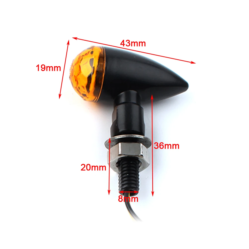 Универсальные черные металлические светодиодные мини-индикаторы поворота для