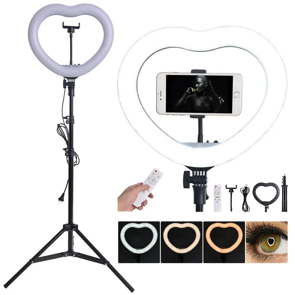 Fusitu сердце образный светодиодный светильник ing двухцветная лампа освещение для