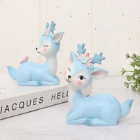 sika deer car adornment cartoon fawn ornament home decoration miniatures crafts figurines cake decoration ornaments kids gift