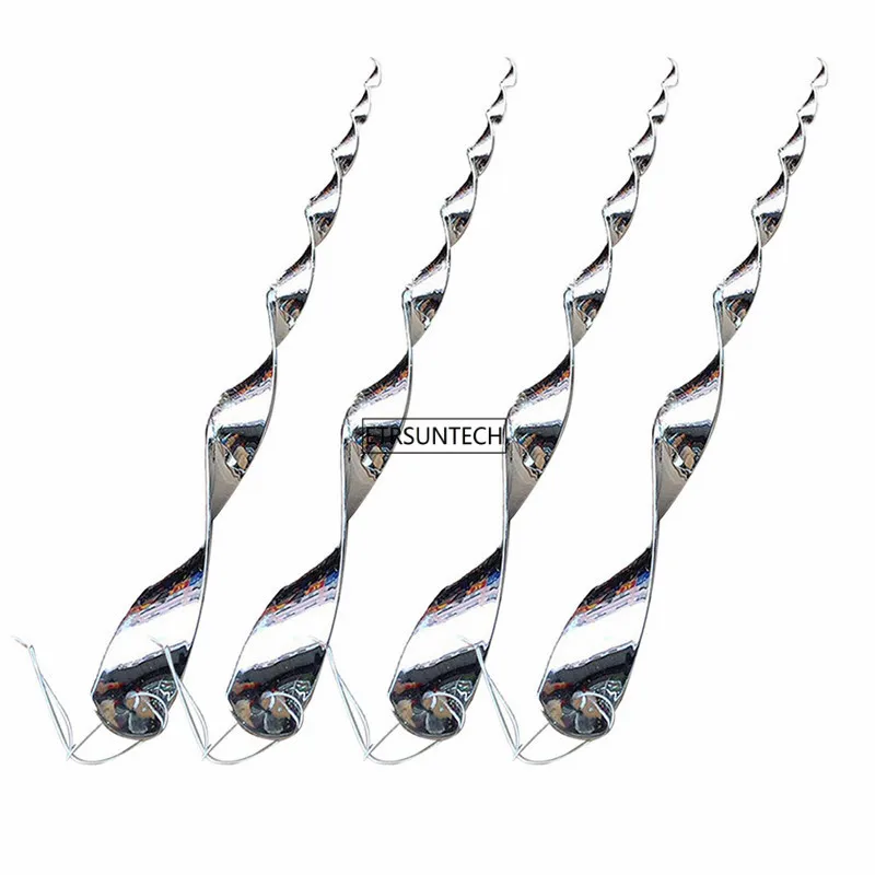 安い 100 個スパイラルデザイン安全ハト鳥恐怖ロッド庭ハンギング保護作物屋外よけ抑止力装飾