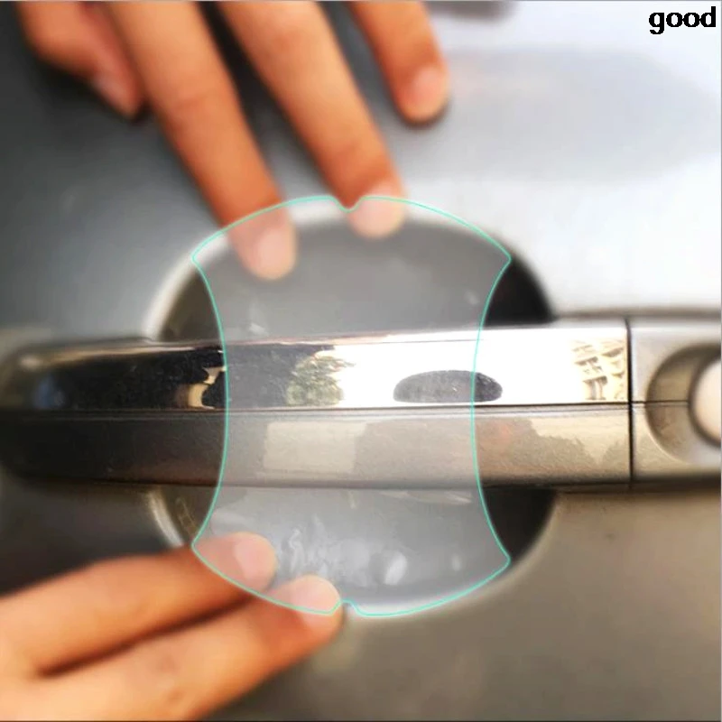 4 шт. Стикеры для автомобиля невидимые наклейки на дверную ручку Защитная пленка