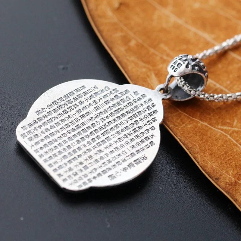 

S999 sterling Silver Vintage Pendant for men and women Handmade Buddha pure Silver Pendant Avalokitesvara pendant Thai Silver