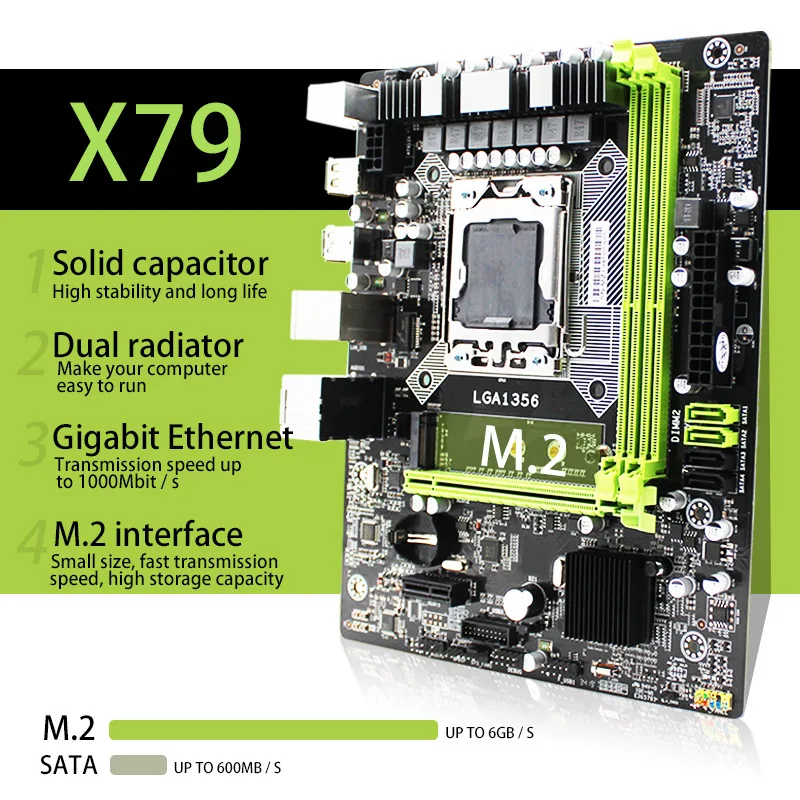 Материнская плата X79 поддерживает процессор Intel Xeon LGA 1356 E5 Серверная память DDR3 REG ECC