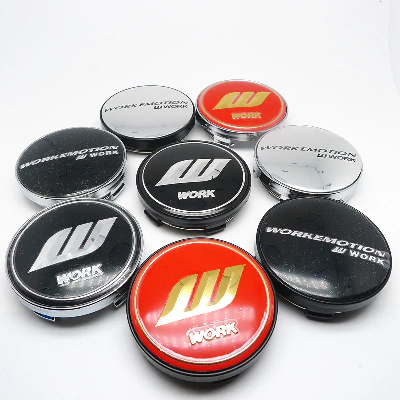 

4pcs 60mm W Work Emotion Wheel Center Cap Hubs Car Styling Emblem Badge Logo Rims Cover Accessories