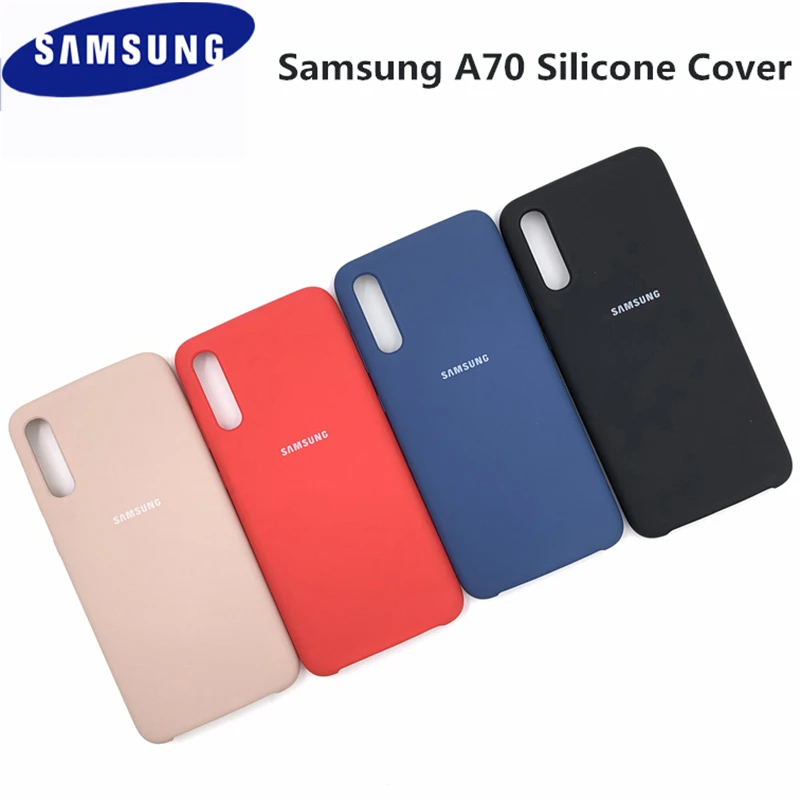 100% оригинальный силиконовый чехол для Samsung Galaxy A70 защитный мягкий на ощупь