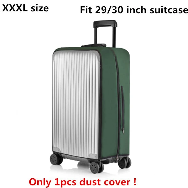 XXXL size green DIHFXX ПВХ прозрачный защитный чехол от пыли для багажа эластичный водонепроницаемый чехол на колесиках Чехлы против дождя аксессуары для чемоданов - Цвет: XXXL size green