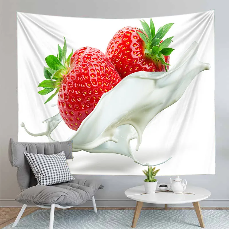3D милый гобелен с клубникой декорация для дома стен ткань гостиной скатерть
