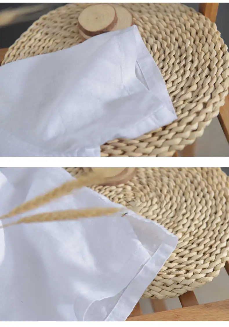 

new arrivals men's short sleeve linen cotton casual t-shirt with two bottons white blue summer t-shirt for men breathable