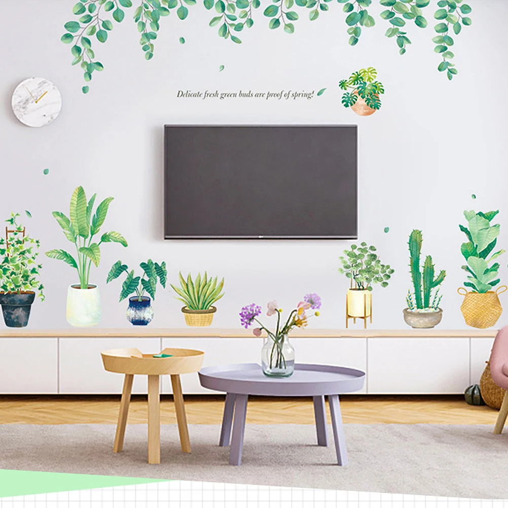 1 шт. Наклейка на стену Кактус в горшке настенные наклейки для дома гостиной