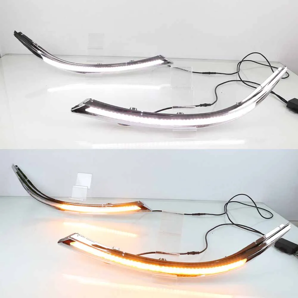 1 пара светодиодный DRL головной светильник бровей дневные ходовые огни с течет