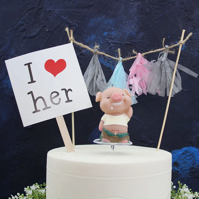 Лидер продаж 2021 торт украшения свинья год зодиака тема Золотой принтом в виде