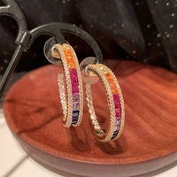 bilincolor fashion half circle rainbow earring for women