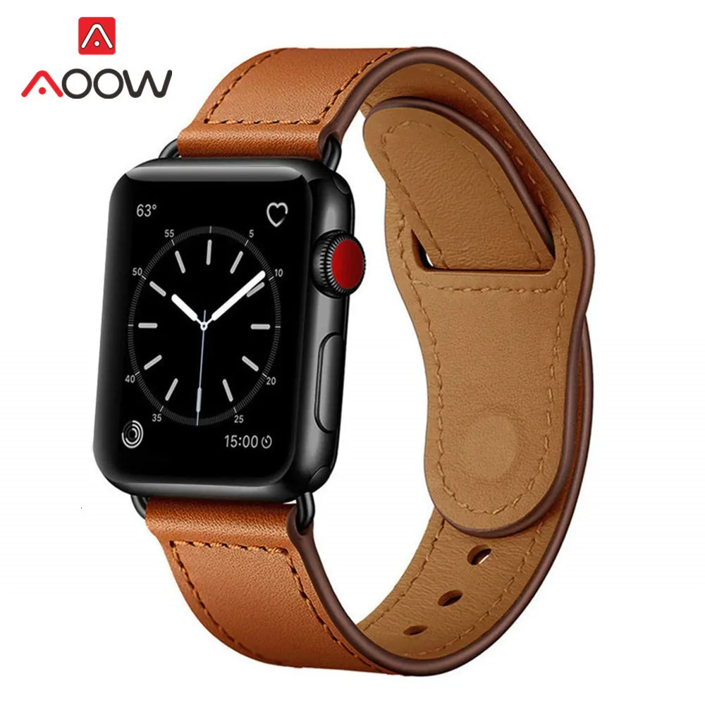 Ремешок из натуральной кожи для Apple Watch 4, 40 мм, 44 мм, 38 мм, 42 мм, высокое качество, для мужчин и женщин, ремешок для часов, браслет для iWatch 1, 2, 3