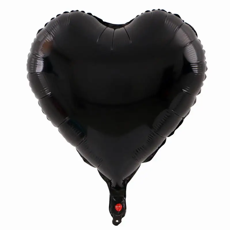 black 10 шт. 18 дюймов розовое золото Красный Розовый Любовь фольги сердце гелиевые шары Свадьба День рождения воздушные шары День Святого Валентина Globos поставки - Цвет: black