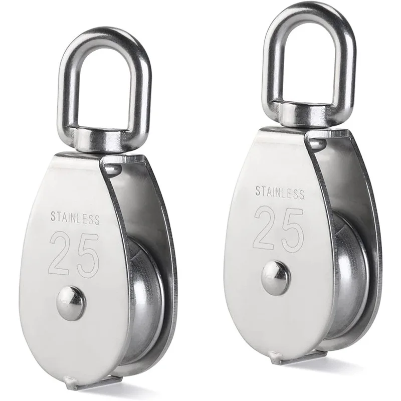 

Блок шкива одинарный, блок шкива одинарный из нержавеющей стали M25, ролик шкива-серебристый (2 шт., 25 мм)