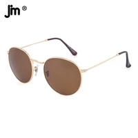 jm glass lens round sunglasses for women men clx0009