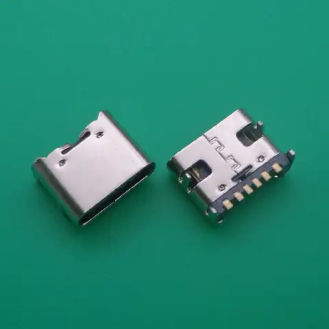 20 шт./лот, 6-контактный разъем USB Type C SMT, гнездовой разъем USB 3,1 Type-C, SMD DIP для дизайна печатной платы, DIY, высокотоковая зарядка