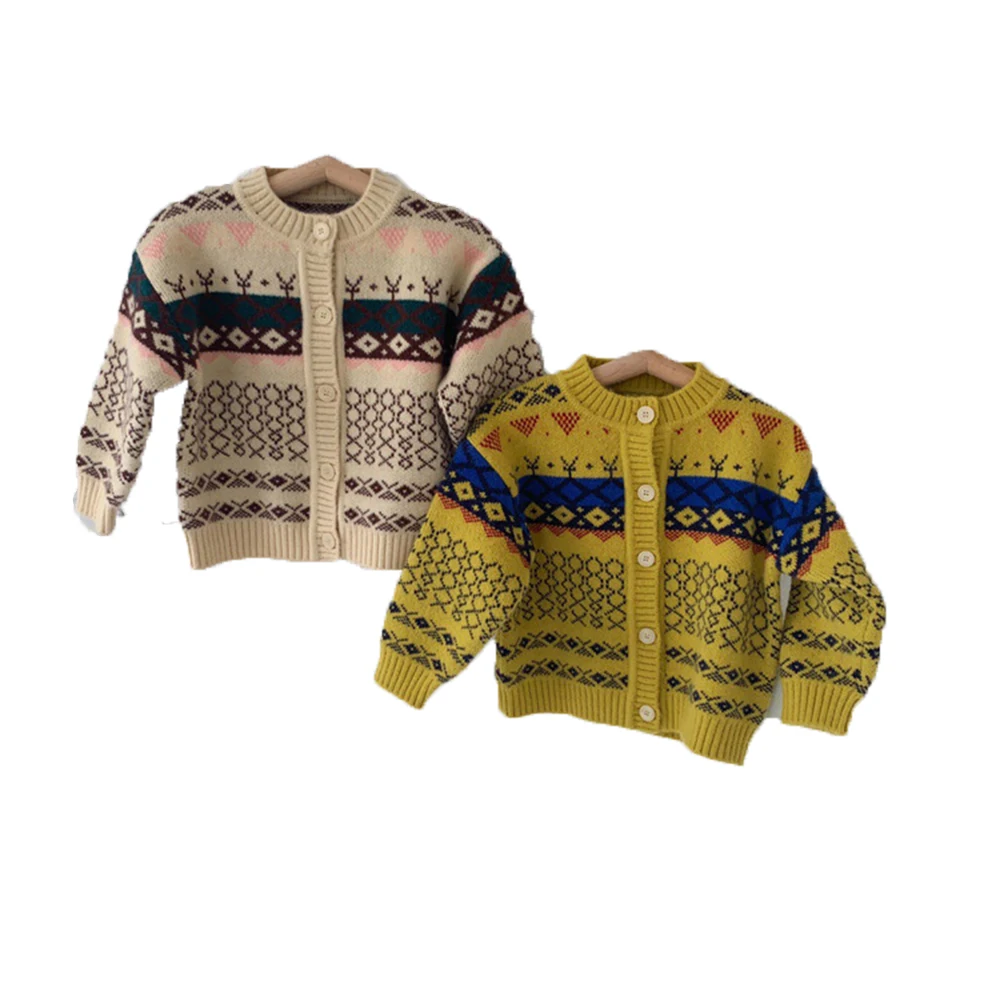 

Children's Clothing Boys and Girls Sweater Autumn Knitted Cardigan Sweater Baby's Western Style Coat