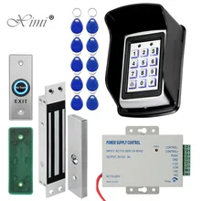 Outdoor RFID Access Control System IP68 Waterproof RFID Keypad Keyboard Electronic Magnetic Door Lock Exit Switch button